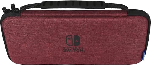 Hori Tragetasche für Nintendo Switch OLED-Modell (Rot) schlanke &robuste Schutzhülle mit Griff - Offiziell Lizenziert von Hori