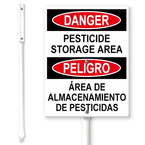 Horienteeon Danger Pesticide Storage Area / PELIGRO Area DE ALMACENAMIENTO DE PESTICIDAS Hofschild mit Heringen, 20 x 30 cm, stabiles Aluminiumschild in Englisch und Spanisch Horienteeon Danger Pesticide Storage Area / PELIGRO Area DE ALMACENAMIENTO DE PESTICIDAS Hofschild mit Heringen, 20 x 30 cm, stabiles Aluminiumschild in Englisch und Spanisch von Horienteeon