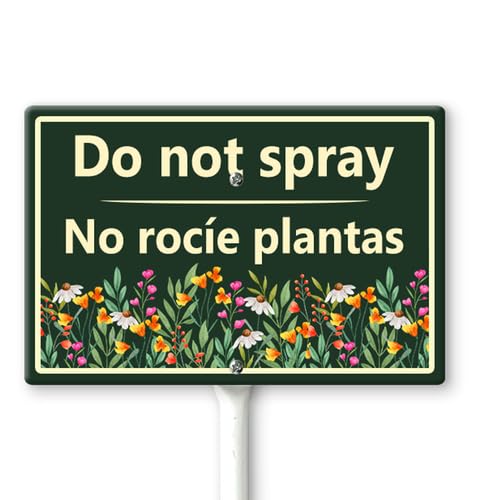 Horienteeon "Do Not Spray – No Rocíe Plantas" Hofschild mit Heringen, 30 x 20 cm, stabiles Aluminiumschild, rostfrei, zweisprachiges Pflanzenschild in englischen und spanischen Gartensträuchern Horienteeon "Do Not Spray – No Rocíe Plantas" Hofschild mit Heringen, 30 x 20 cm, stabiles Aluminiumschild, rostfrei, zweisprachiges Pflanzenschild in englischen und spanischen Gartensträuchern von Horienteeon
