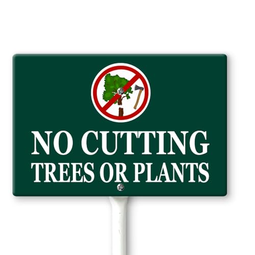 Horienteeon Gartenschild mit Pfählen "No Cutting Trees Or Plants", 30 x 20 cm, stabiles Aluminiumschild, rostfrei, wetterfest, für Garten, Rasen, Straße, Outdoor Horienteeon Gartenschild mit Pfählen "No Cutting Trees Or Plants", 30 x 20 cm, stabiles Aluminiumschild, rostfrei, wetterfest, für Garten, Rasen, Straße, Outdoor von Horienteeon