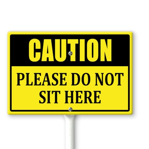 Horienteeon Hofschild mit Pfählen "Caution Do Not Sit Here", 30 x 20 cm, stabiles Aluminiumschild, rostfrei, wetterfest, für Garten, Rasen, Straße, Outdoor, einfache Montage Horienteeon Hofschild mit Pfählen "Caution Do Not Sit Here", 30 x 20 cm, stabiles Aluminiumschild, rostfrei, wetterfest, für Garten, Rasen, Straße, Outdoor, einfache Montage von Horienteeon