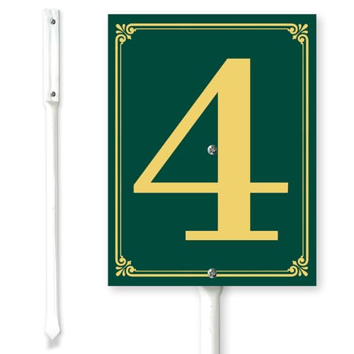 Horienteeon Metallschild mit Nummer 4, Hausnummer, Adressschild mit Heringen, 20 x 30 cm, stabiles Aluminiumschild, nummerierte Schilder für den Außenbereich, für Parkplatz, Dock, Hof, Gang, Feld Horienteeon Metallschild mit Nummer 4, Hausnummer, Adressschild mit Heringen, 20 x 30 cm, stabiles Aluminiumschild, nummerierte Schilder für den Außenbereich, für Parkplatz, Dock, Hof, Gang, Feld von Horienteeon