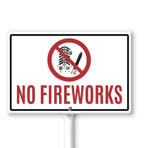 Horienteeon Schild mit Pfählen "No Firework", 30 x 20 cm, stabiles Aluminiumschild, rostfrei, wetterfest, für Garten, Rasen, Straße, Outdoor, einfache Montage Horienteeon Schild mit Pfählen "No Firework", 30 x 20 cm, stabiles Aluminiumschild, rostfrei, wetterfest, für Garten, Rasen, Straße, Outdoor, einfache Montage von Horienteeon