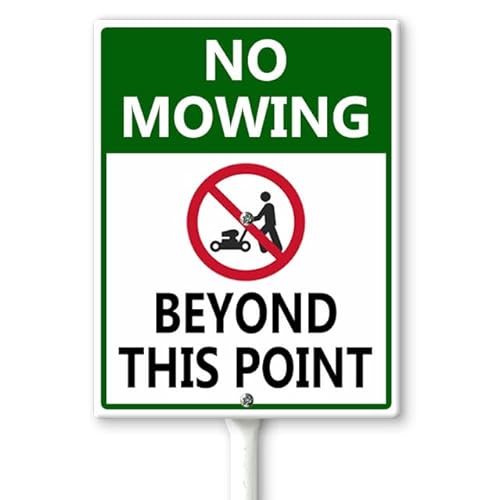 Horienteeon Schild mit Pfählen "No Mowing Beyond This Point", 17,5 x 22 cm, stabiles Aluminium-Schild, Aufschrift "No Mow May Hof", Rasenmäher-Gartenschilder für Rasen, Hof, Garten, Dekoration, Horienteeon Schild mit Pfählen "No Mowing Beyond This Point", 17,5 x 22 cm, stabiles Aluminium-Schild, Aufschrift "No Mow May Hof", Rasenmäher-Gartenschilder für Rasen, Hof, Garten, Dekoration, von Horienteeon