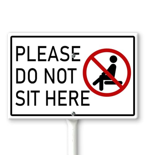 Horienteeon Schild mit Pfählen "Please Do Not Sit Here", 30 x 20 cm, stabiles Aluminiumschild, rostfrei, wetterfest, für Garten, Rasen, Straße, Outdoor, einfache Montage Horienteeon Schild mit Pfählen "Please Do Not Sit Here", 30 x 20 cm, stabiles Aluminiumschild, rostfrei, wetterfest, für Garten, Rasen, Straße, Outdoor, einfache Montage von Horienteeon