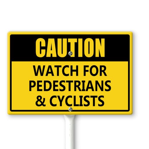 Horienteeon Warnschild mit Pfählen "Caution - Watch For Pedestrians And Cyclists", 30 x 20 cm, stabiles Aluminium-Schild, rostfrei, Motorrad, Auto, Verkehr, Roller, Schild Horienteeon Warnschild mit Pfählen "Caution - Watch For Pedestrians And Cyclists", 30 x 20 cm, stabiles Aluminium-Schild, rostfrei, Motorrad, Auto, Verkehr, Roller, Schild von Horienteeon