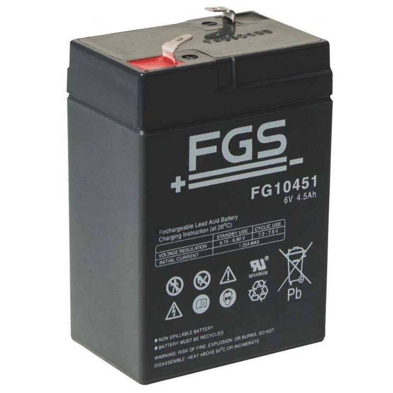 Akku passend Horizont FGS 6V 4,5Ah Euro-Blitz compact Blei von Fiamm