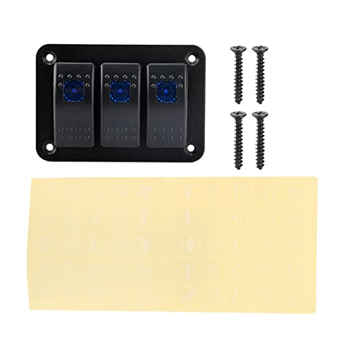 Horoper 3 Gang-Rockerschalter Aluminium Panel 12-24 V Kippschalterschalter mit Blauem LED-Licht Wasserdichte 5-pin-aus-aus-Ausschalten für RV-Auto-Marineboot Horoper 3 Gang-Rockerschalter Aluminium Panel 12-24 V Kippschalterschalter mit Blauem LED-Licht Wasserdichte 5-pin-aus-aus-Ausschalten für RV-Auto-Marineboot von Horoper