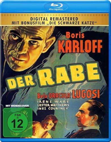 Der Rabe (The Raven) + Die schwarze Katze (The Black Cat) Beide Edgar Allen Poe Kult-Klassiker mit Boris Karloff (bk: Frankenstein) und Bela Lugisi (UNCUT) [Blu-ray] von Horror Classic Movies