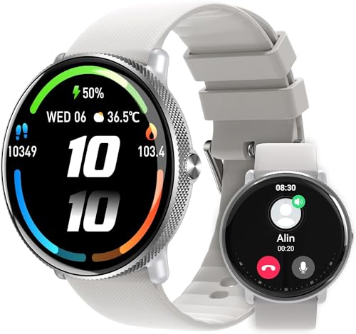 Horsdo Smartwatch Damen Herren mit Telefonfunktion, 1,43 Zoll AMOLED-Touchdisplay, Fitness Tracker mit 100+ Sport SpO2 Pulsuhr Schlafmonitor Schrittzähler Kalorien, Armbanduhr IP68 für iOS Android von Horsdo
