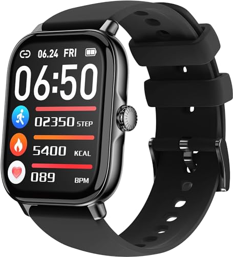 Horsdo Smartwatch für Damen Herren, 1.85'' Zoll Voller Touch Screen,fitnessuhr mit Pulsuhr Schlafmonitor, Herzfrequenz, Schrittzähler, IP68 Wasserdicht Smart Watch für Android iOS von Horsdo