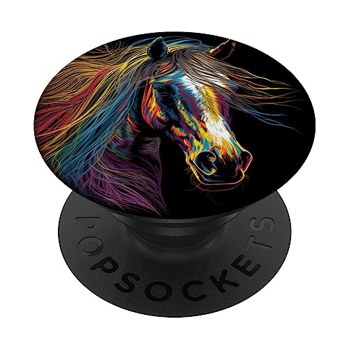 Pferdekopf Popart Design für Mädchen, Pferd PopSockets Klebender PopGrip Pferdekopf Popart Design für Mädchen, Pferd PopSockets Klebender PopGrip von Horse Gifts and Stuff For Girls Who Love Riding