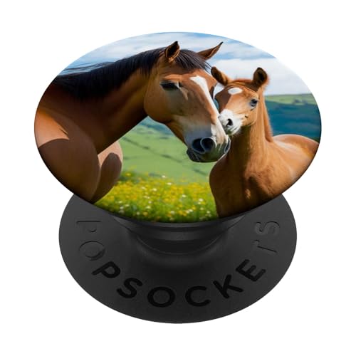 Stute und ihr Fohlen-Design für Mädchen, Pferd PopSockets mit austauschbarem PopGrip von Horse Gifts and Stuff For Girls Who Love Riding