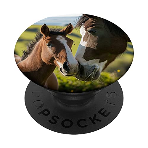 Stute und ihr Fohlen-Design für Mädchen, Pferd PopSockets mit austauschbarem PopGrip von Horse Gifts and Stuff For Girls Who Love Riding