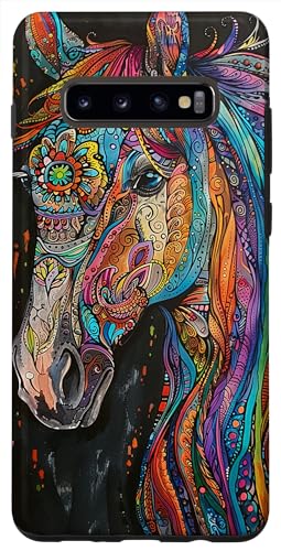 Hülle für Galaxy S10+ Pferd Mandala Bunt von Horse Lover