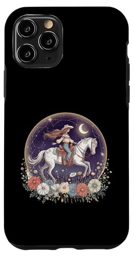 Cowgirl Reitpferd im Wildblumenfeld Blumenpferd Mädchen Hülle für iPhone 11 Pro von Horse Riding Gifts for Women & Girls