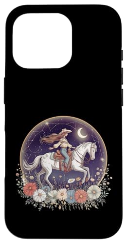 Cowgirl Reitpferd im Wildblumenfeld Blumenpferd Mädchen Hülle für iPhone 16 Pro von Horse Riding Gifts for Women & Girls