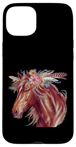 Florales Wildpferd Frühling Natur Pferdeliebhaber Landpferd Hülle für iPhone 15 Plus Florales Wildpferd Frühling Natur Pferdeliebhaber Landpferd Hülle für iPhone 15 Plus von Horse Riding Gifts for Women & Girls