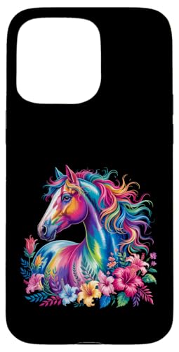 Florales Wildpferd Frühling Natur Pferdeliebhaber Landpferd Hülle für iPhone 15 Pro Max von Horse Riding Gifts for Women & Girls