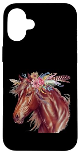 Florales Wildpferd Frühling Natur Pferdeliebhaber Landpferd Hülle für iPhone 16 Plus Florales Wildpferd Frühling Natur Pferdeliebhaber Landpferd Hülle für iPhone 16 Plus von Horse Riding Gifts for Women & Girls