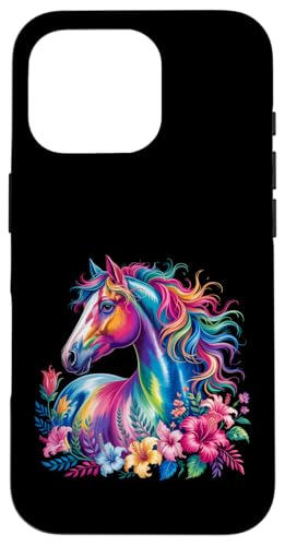 Florales Wildpferd Frühling Natur Pferdeliebhaber Landpferd Hülle für iPhone 16 Pro von Horse Riding Gifts for Women & Girls