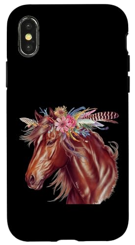 Florales Wildpferd Frühling Natur Pferdeliebhaber Landpferd Hülle für iPhone X/XS Florales Wildpferd Frühling Natur Pferdeliebhaber Landpferd Hülle für iPhone X/XS von Horse Riding Gifts for Women & Girls