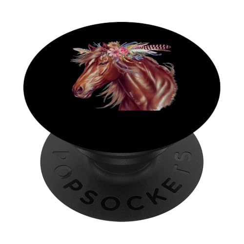 Florales Wildpferd Frühling Natur Pferdeliebhaber Landpferd PopSockets Klebender PopGrip Florales Wildpferd Frühling Natur Pferdeliebhaber Landpferd PopSockets Klebender PopGrip von Horse Riding Gifts for Women & Girls