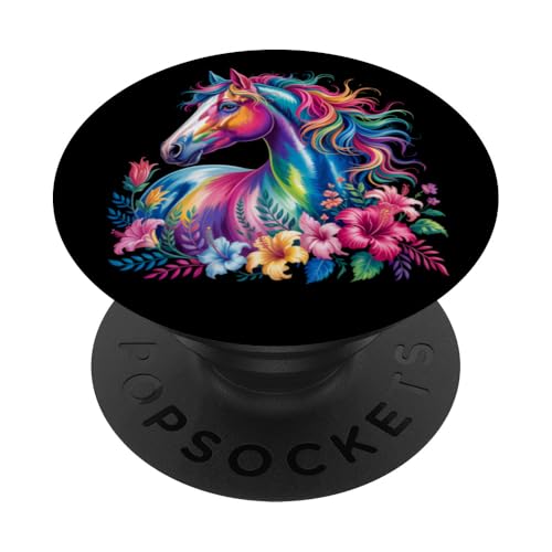 Florales Wildpferd Frühling Natur Pferdeliebhaber Landpferd PopSockets Klebender PopGrip Florales Wildpferd Frühling Natur Pferdeliebhaber Landpferd PopSockets Klebender PopGrip von Horse Riding Gifts for Women & Girls
