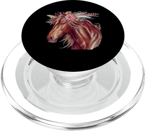 Florales Wildpferd Frühling Natur Pferdeliebhaber Landpferd PopSockets PopGrip für MagSafe Florales Wildpferd Frühling Natur Pferdeliebhaber Landpferd PopSockets PopGrip für MagSafe von Horse Riding Gifts for Women & Girls