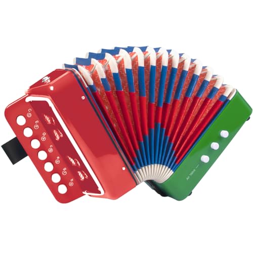 Horse Kinder-Akkordeon, 10 Tasten, Steuertaste, Akkordeon, Musikinstrumente für Kinder, Anfänger, leicht und umweltfreundlich Horse Kinder-Akkordeon, 10 Tasten, Steuertaste, Akkordeon, Musikinstrumente für Kinder, Anfänger, leicht und umweltfreundlich von Horse