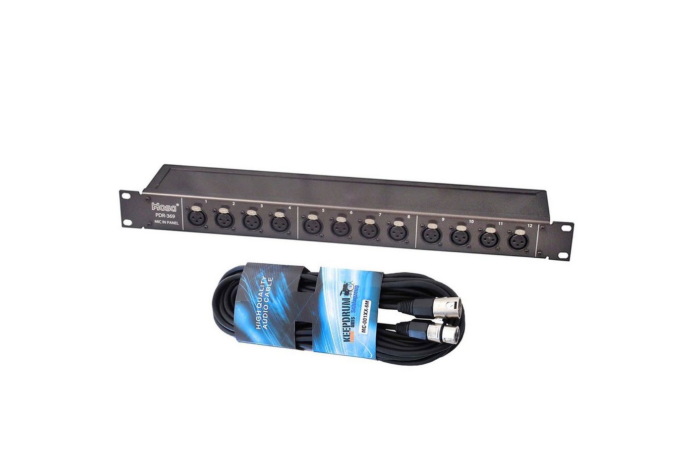 Hosa Audio PDR-369 Patch Bay mit XLR Kabel Audio-Adapter XLR zu XLR von Hosa Audio