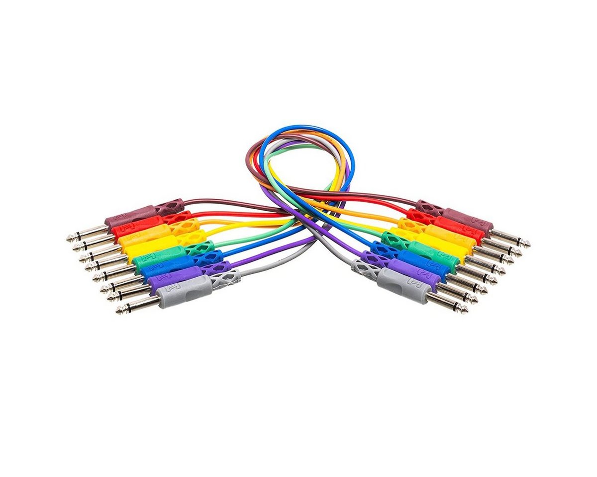 Hosa CPP830 Patchkabel Set 6,3mm Klinke Mono 30cm Audio-Kabel von Hosa