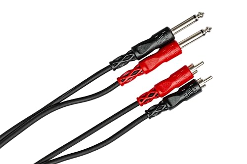 Hosa CPR-202, standard Audiokabel, Dual 1/4 Zoll TS auf Dual RCA, 2m Länge von Hosa