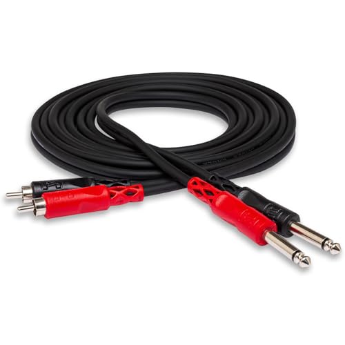 Hosa CPR-206, standard Audiokabel, Dual 1/4 Zoll TS auf Dual RCA, 6m Länge von Hosa