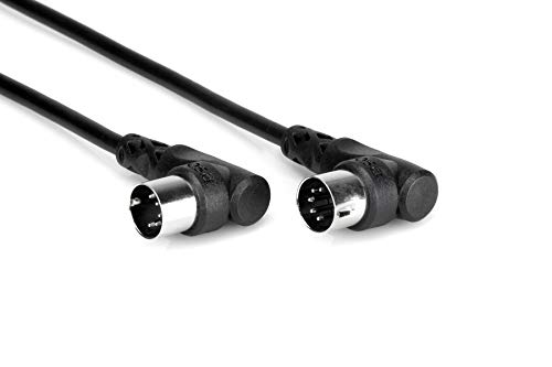 Hosa MID-305RR, Right-angle MIDI Cable, Right-angle 5-pin DIN to Same, 5 ft von Hosa