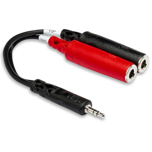 Hosa YMP-137, Stereo Breakout, 3.5 mm TRS to Dual 1/4 in TSF von Hosa