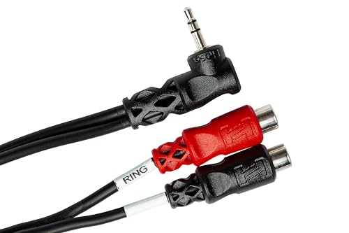 Hosa YRA-167, Stereo Breakout, Right-angle 3.5 mm TRS to Dual RCAF von Hosa