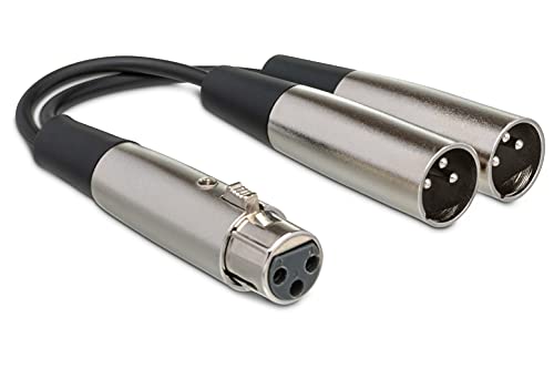 Hosa YXM-121, Y Cable, XLR3F to Dual XLR3M, 6 in von Hosa