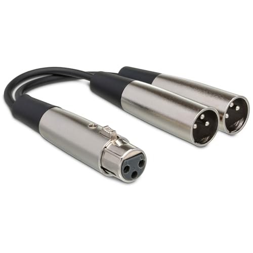 Hosa YXM-121, Y Cable, XLR3F to Dual XLR3M, 6 in von Hosa