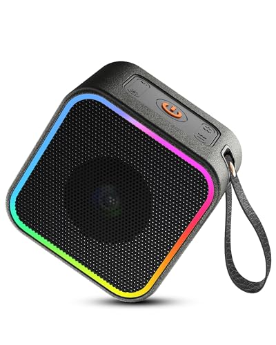 Bluetooth Lautsprecher, Tragbar Musikbox Bluetooth 5.3 Box mit 10 Stunden Spielzeit, Stereo Sound Bluetooth Speaker mit Bässen und Bunten Licht, USB C ladekabel, IPX6 Wasserdicht für Zuhause, Garten Bluetooth Lautsprecher, Tragbar Musikbox Bluetooth 5.3 Box mit 10 Stunden Spielzeit, Stereo Sound Bluetooth Speaker mit Bässen und Bunten Licht, USB C ladekabel, IPX6 Wasserdicht für Zuhause, Garten von Hosgubo