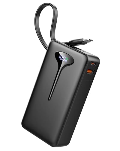 Externer Akku, Schnellladung, Powerbank, 10.000 mAh, 22,5 W, tragbarer Akku mit integrierten Kabeln, externer Akku USB C In/Output, für iPhone/Samsung/Tablet usw Externer Akku, Schnellladung, Powerbank, 10.000 mAh, 22,5 W, tragbarer Akku mit integrierten Kabeln, externer Akku USB C In/Output, für iPhone/Samsung/Tablet usw von Hosgubo