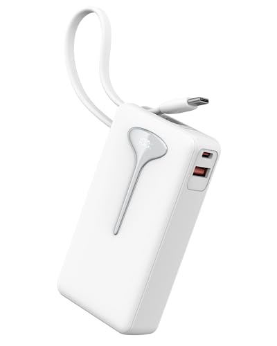 Externer Akku, Schnellladung, Powerbank, 10.000 mAh, 22,5 W, tragbarer Akku mit integrierten Kabeln, externer Akku USB C In/Output, für iPhone/Samsung/Tablet usw Externer Akku, Schnellladung, Powerbank, 10.000 mAh, 22,5 W, tragbarer Akku mit integrierten Kabeln, externer Akku USB C In/Output, für iPhone/Samsung/Tablet usw von Hosgubo