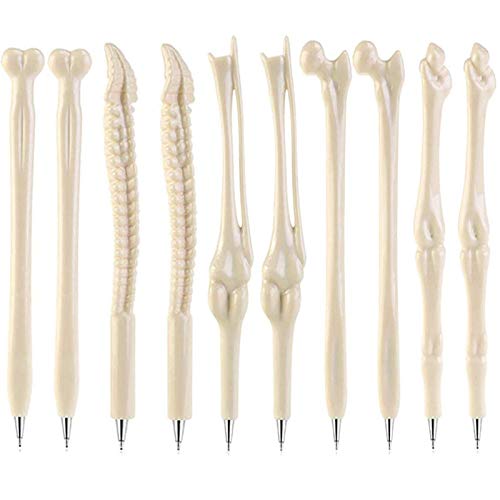 10 Stück Neuheit Design Kugelschreiber, Neuheit Bone Design Kugelschreiber, Blau Schwarz Tinte Kugelschreiber, für Kreative Geburtstagsgeschenke, Kunstdesign, Bürobedarf(5 Blau + 5 Schwarz) von Hosh