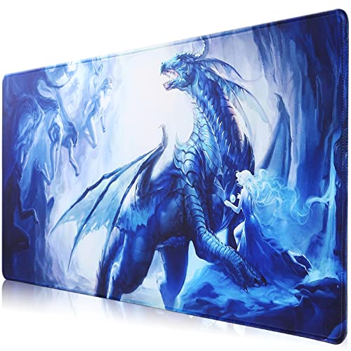 Hosimoln Gaming-Mausmatte, Large Mouse Pad Größe 70x30CM Dicke3MM, Premium-strukturiertes rutschfestes und wasserdichtes Computer-Mousepad mit genähten Kanten für Gaming/Office/Home-70x30 Girldragon von Hosimoln