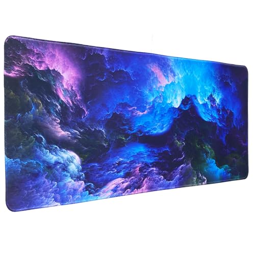 Hosimoln Gaming-Mausmatte, Large Mouse Pad Größe 80x30CM Dicke3MM, Premium-strukturiertes rutschfestes und wasserdichtes Computer-Mousepad mit genähten Kanten für Gaming/Office/Home 80x30 Qicaiyun004 von Hosimoln