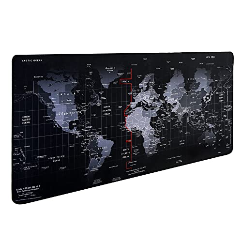 Hosimoln Gaming-Mausmatte, Large Mouse Pad Größe 80x30CM Dicke3MM, Premium-strukturiertes rutschfestes und wasserdichtes Computer-Mousepad mit genähten Kanten für Gaming/Office/Home-80x30 Map002 von Hosimoln