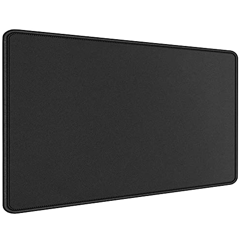 Hosimoln Gaming-Mauspad, Extended Mouse Pad Größe 90x40CM Dicke3MM,Premium-strukturiertes rutschfestes und wasserdichtes Computer-Mousepad mit genähten Kanten für Gaming/Office/Home-90x40 Black von Hosimoln