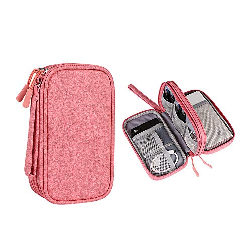 Hosoncovy Power Bank Case Elektronisches Zubehör Organizer Bag Kabel Organizer Bag USB-Flash-Laufwerk Gehäuse Externes Festplattengehäuse (Rosa) von Hosoncovy