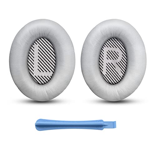 Hossom Ersatz Ohrpolster für Bose QuietComfort 35 ii QC45 Kopfhörer, Professionelle Ersatzpolster Kompatibel mit Bose QC35II, QC2, QC25, QC15, AE2, AE2i, AE2w SoundLink, SoundTrue Around-Ear (Grau) von Hossom