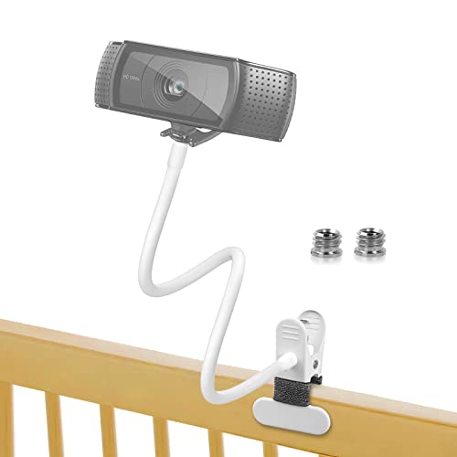 Webcam Halterung, 1/4" Gewinde Kamera Halterung Universal mit 2pcs 3/8" Gewinde Adapter Kamera Tischstativ für Handys, Webcam C920 C930 und Ringleuchten, Kameras (40cm weiß) von Hossom